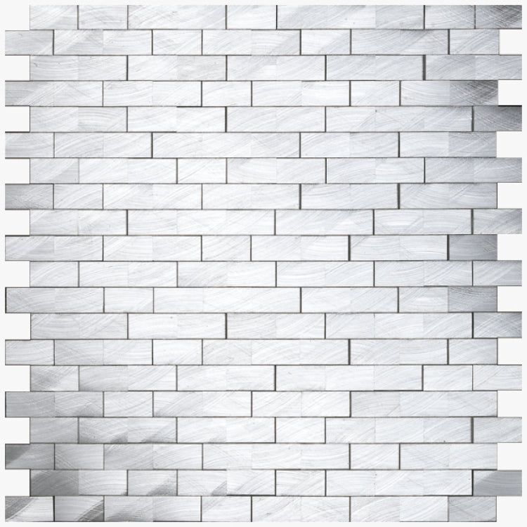 Mythos 3D Brushed Aluminum  Stack Mosaic 12 x 12