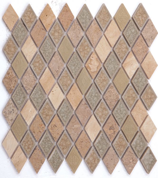 Swiss Diamond Pattern Crackle Mosaic 11.5 x 12.5