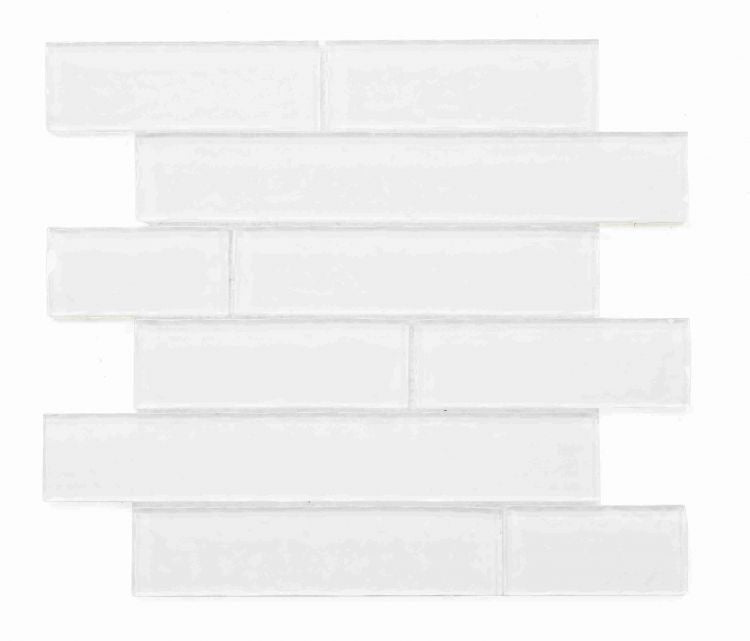 Ripple White Glossy Mosaic Tile 11.75 x 11.75
