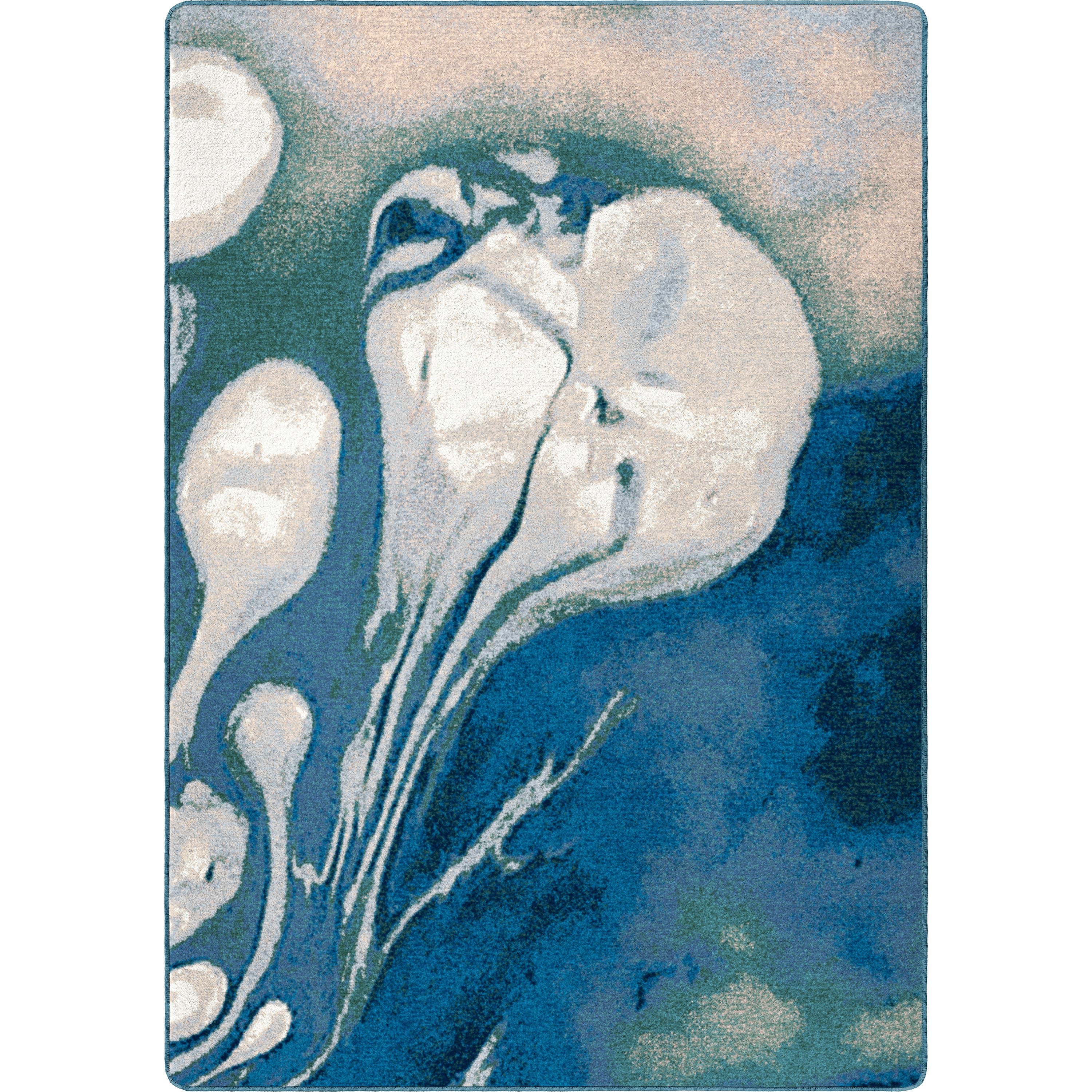 Abstract Jellyfish Ocean Blue