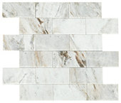 Daphne White, Brick Joint, 2X4, Bevel, Polished Peel N Stick Tile
