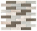 Chenille White and glass Blend, Brick Joint, 1 1/4X4, Straight Edge, Mix