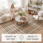 Nell Window Pane Premium Jute Rug With Backing