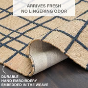 Nell Window Pane Premium Jute Rug With Backing