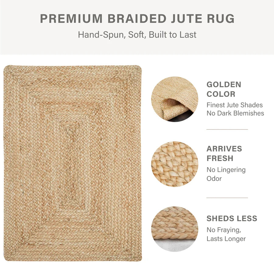 George Premium Hand Spun Jute Braided Area Rug