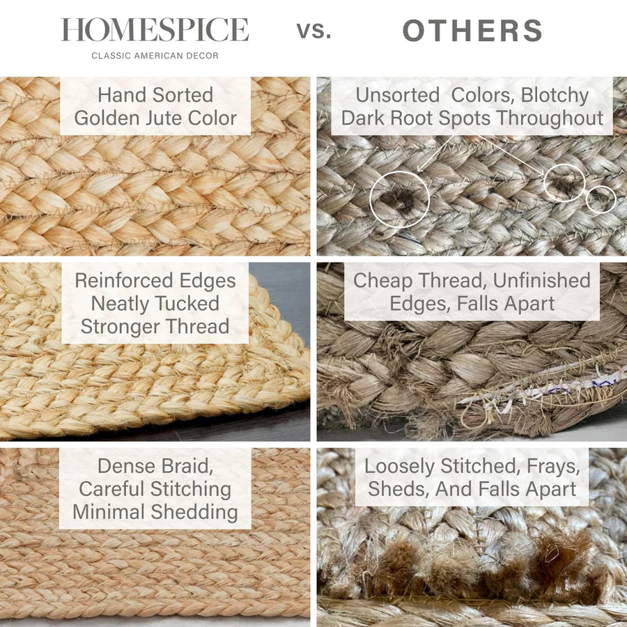 George Premium Hand Spun Jute Braided Area Rug