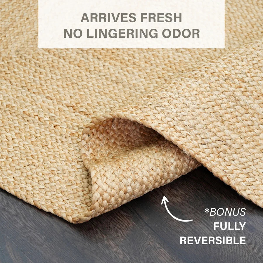 George Premium Hand Spun Jute Braided Area Rug