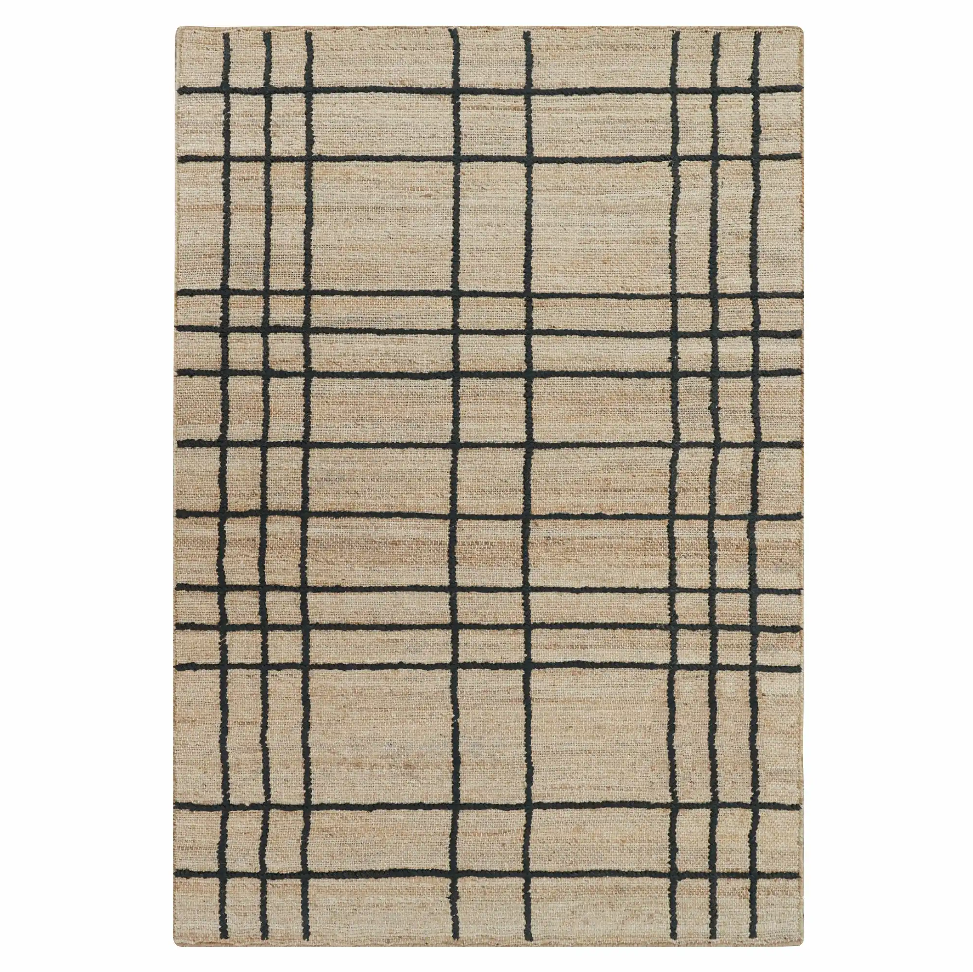 8x10 Nell Window Pane Premium Jute Rug With Backing