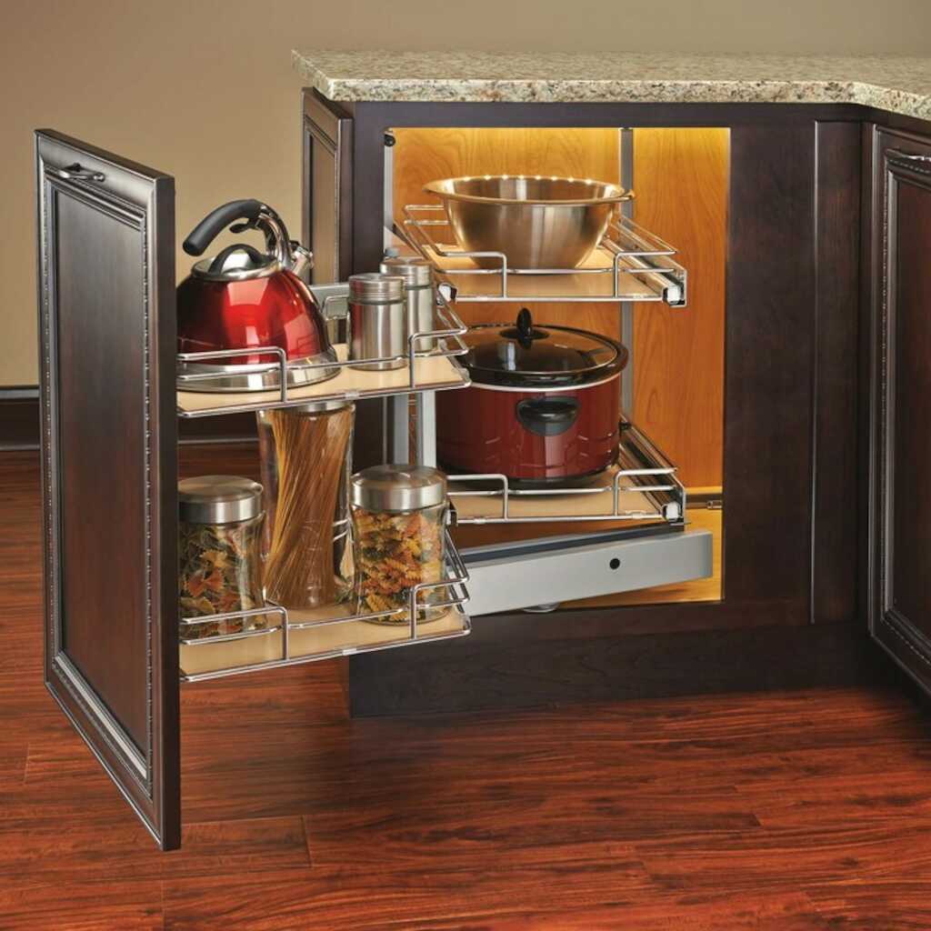 Door Mount Storage Pull Out for Blind Right Corner Cabinet 18"