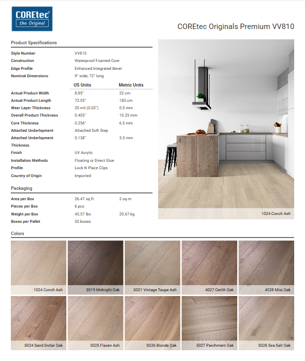 CORETEC ORIGINALS PREMIUM VV810                    - CONCH ASH