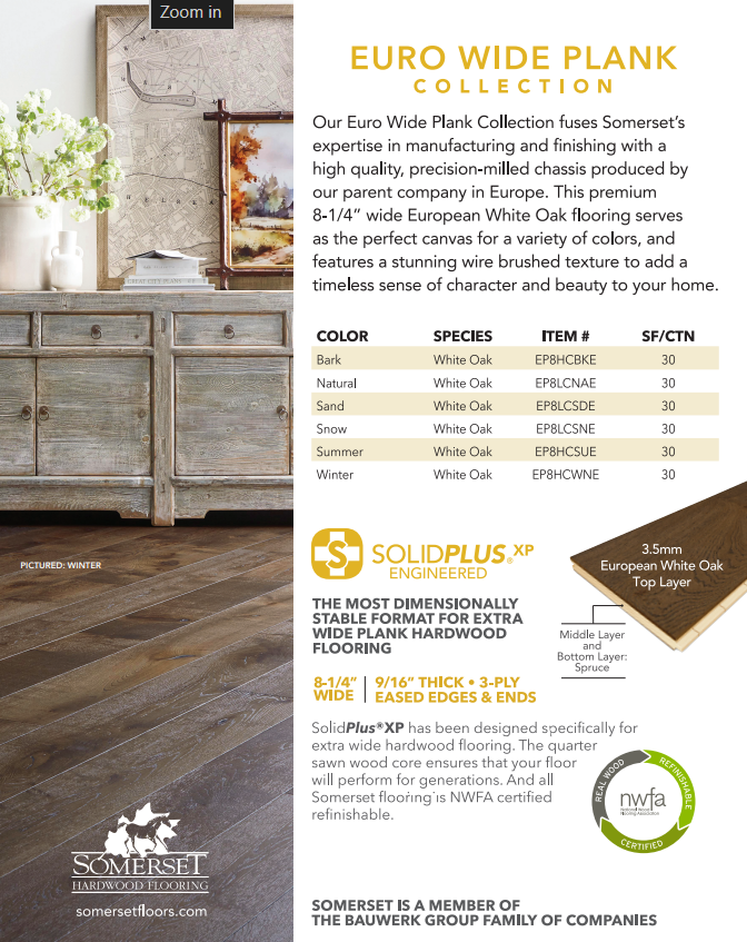 Somerset Euro 8 1/4" Wide Plank Collection Hardwood Flooring