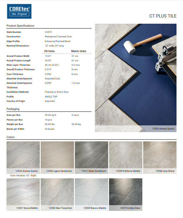 CORETEC PLUS TILE                                       - IONA STONE