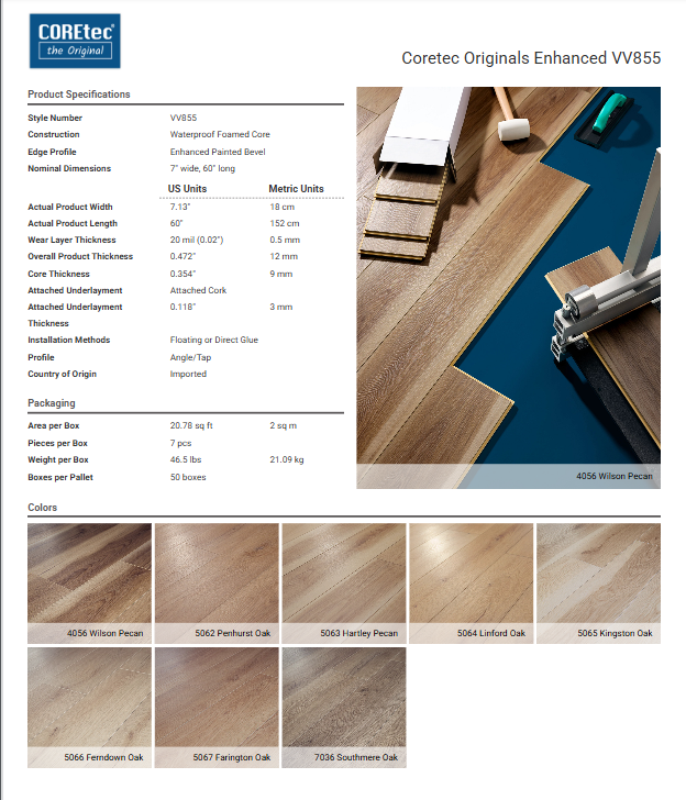 CORETEC ORIGINALS ENHANCED VV855                   - HARTLEY PECAN