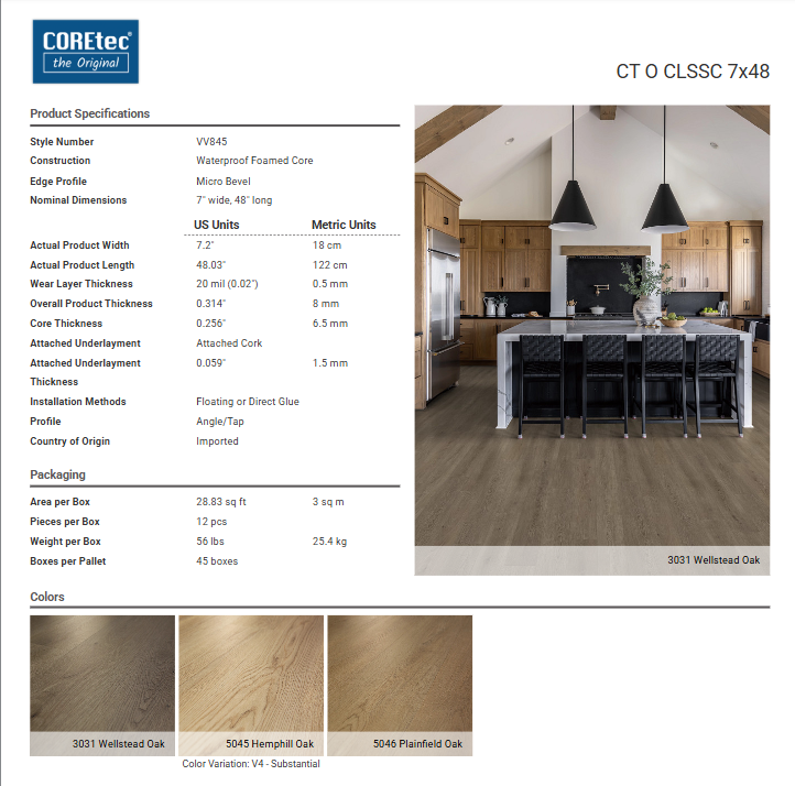 COREtec Originals Classics 7X48                                    - PLAINFIELD OAK