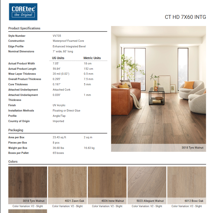 CORETEC ORIGINALS PREMIUM VV735                    - AVER WALNUT