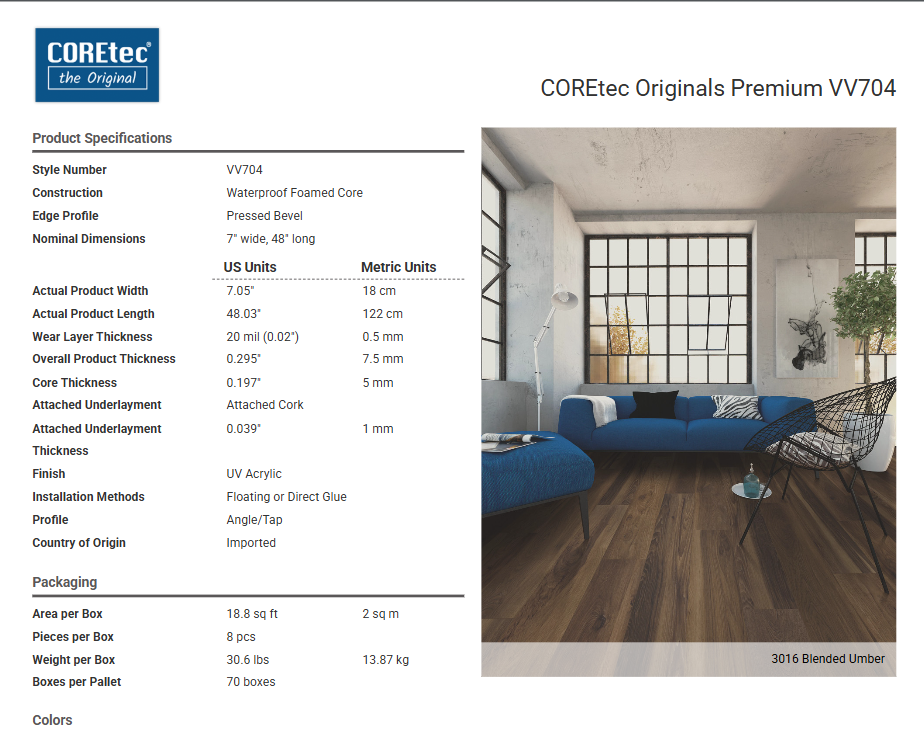 CORETEC ORIGINALS PREMIUM VV704                    - BLENDED SIENNA
