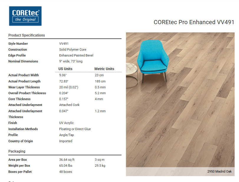 CORETEC PRO ENHANCED VV491