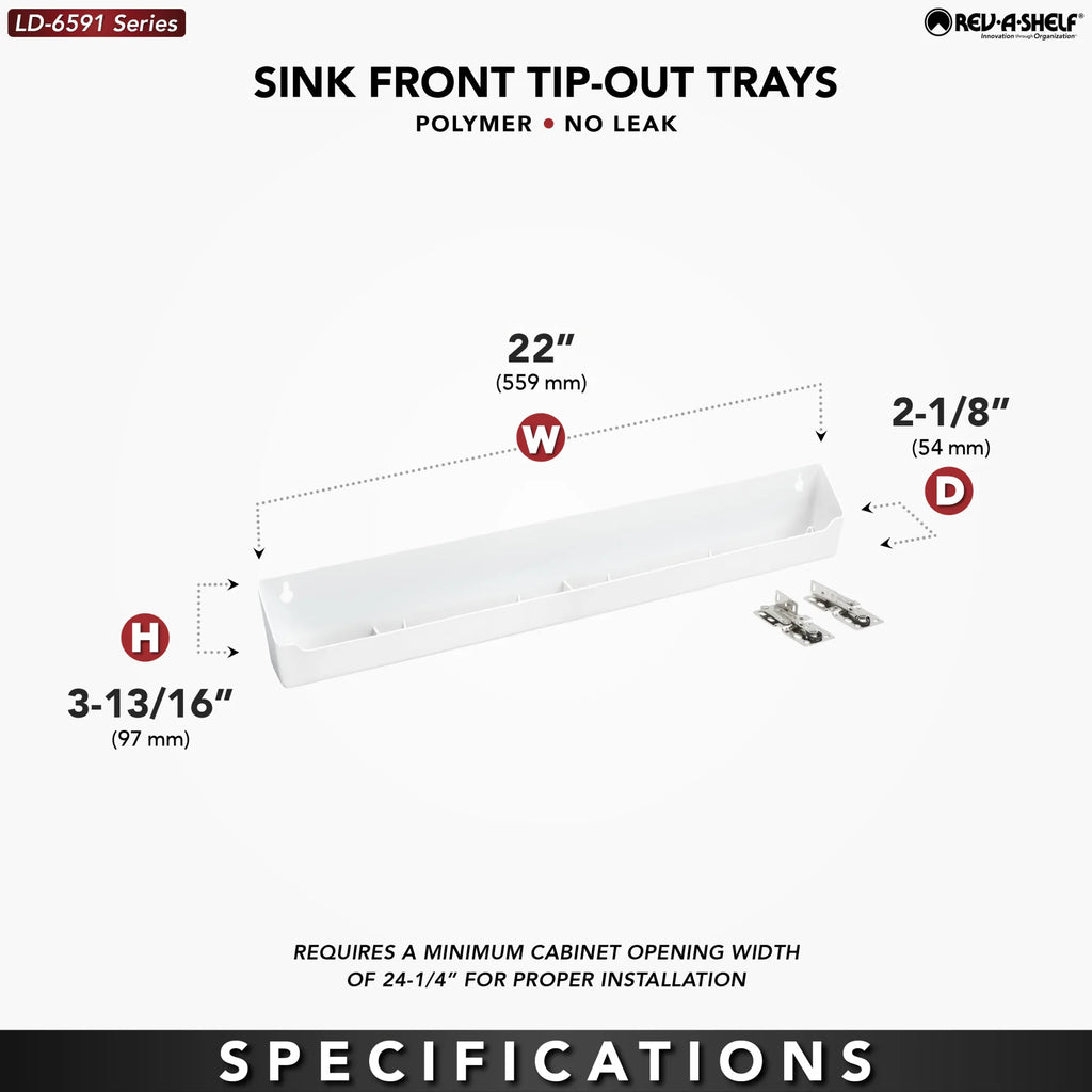 Rev A Shelf Deluxe 30 " Tip-Out Tray for Cabinet Storage