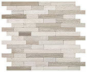 Chenille White, Random Linear, Straight Edge, Mix