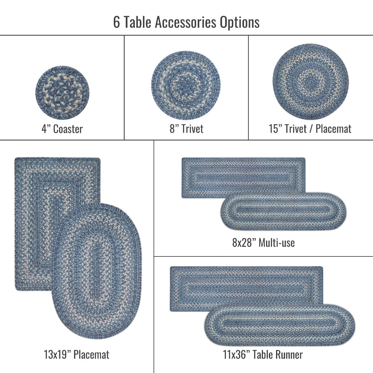8x28  Stair Treads Denim Rect Set of 14