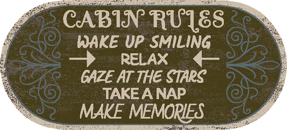 Cozy Cabin - Cabin Rules (Brown)