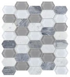 Montage Elongate Hex Marble Mosaic 12.5 x 13.25