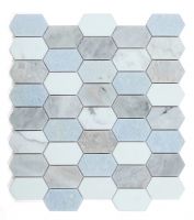 Montage Elongate Hex Marble Mosaic 12.5 x 13.25