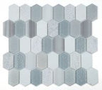 Montage Elongate Hex Marble Mosaic 12.5 x 13.25